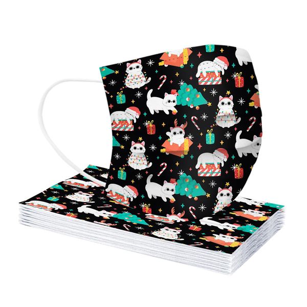 

christmas 10/50pc unisexo mscara fast delivery masque headband mask disposable face mask industrial 3ply ear loop bbymqd packing2010