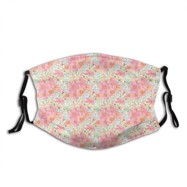 

comfortable outdoor activated carbon mask,flowers and herbs illustration in pastel colors botany themed countryside nature,facial decoration