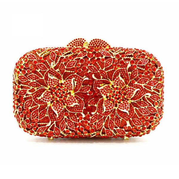 

luxury diamond red metal clutch wedding xiyuan women bag bridal handbag clutches crystal women's evening purse