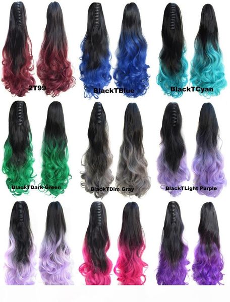 

girlshow claw in hair exentions per i capelli ponytail wave simulation human hair ponytails bundles cp-888, Black