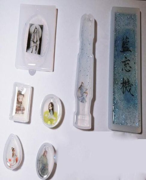 

5pc plum blossom бамбуковые горы и реки прозрачный материал с использованием закладки эпоксидным изготовления пресс-форм заполнение инструме, Black