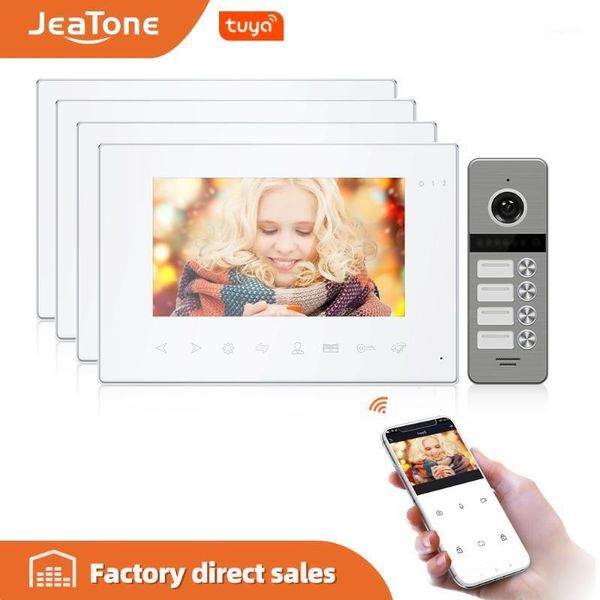 

jeatone 7"wifi tuya monitor video door phone intercom for home with multi-language+remote control+motion detection+double unlock1