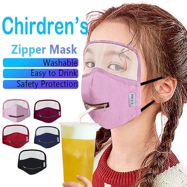 

outdoor opening design children's protective zipper face with eyes shield breathable reusable washable beauty mask