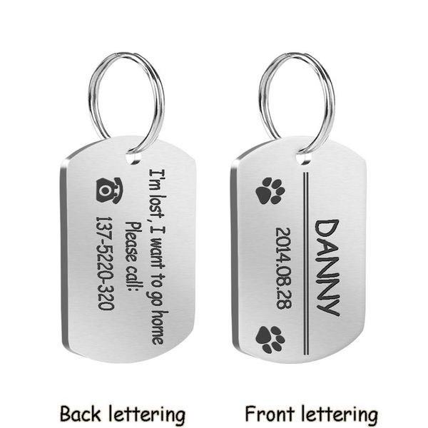 

stainless steel pet id tags personalized customized dog cat tag small collar accessories engraving double si sqchiq