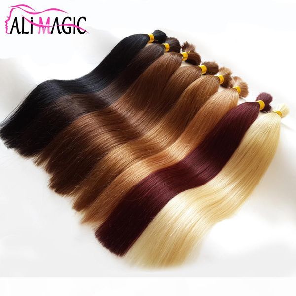 

human braiding hair bulk for women braiding remy straight human hair extension cuticle intact real hair 18"20"22"24" 100, Black