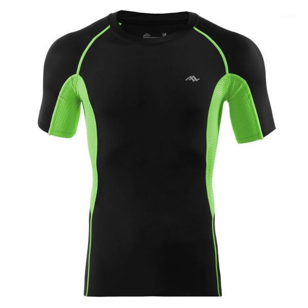 

running pants quick dry shirt fitness tight soccer jerseys compression t-shirt sport men crossfit gym t rashgard1, Black;blue