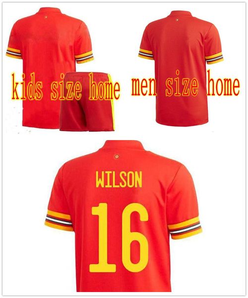 

2020 home soccer jersey allen ramsey bale james wilson vokes football shirt kids men uniforms