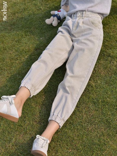 

mishow 2020 autumn jeans for women hight waist casual fashion demin trousers ankle-length streetwear bottom female mx20c2608, Blue