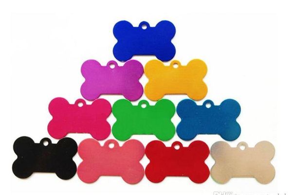

diy dog id теги 100 шт. / лот двойные стороны pet tags premium алюминиевая кость 3.8 * 2.5 * jlldvs bdebab