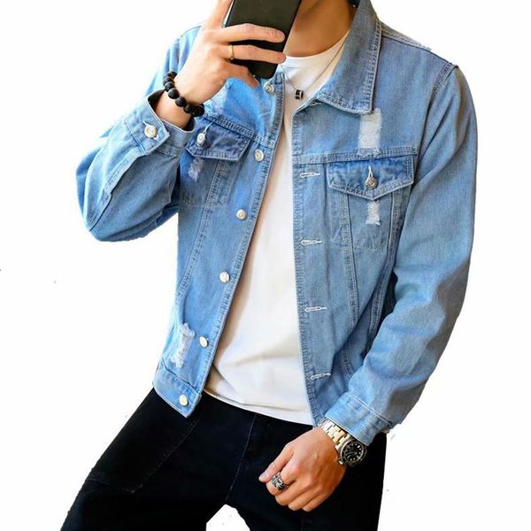 

new denim jacket men's hip hop men's retro denim jackets street casual bomber jacket harajuku fashion coat, Black;brown