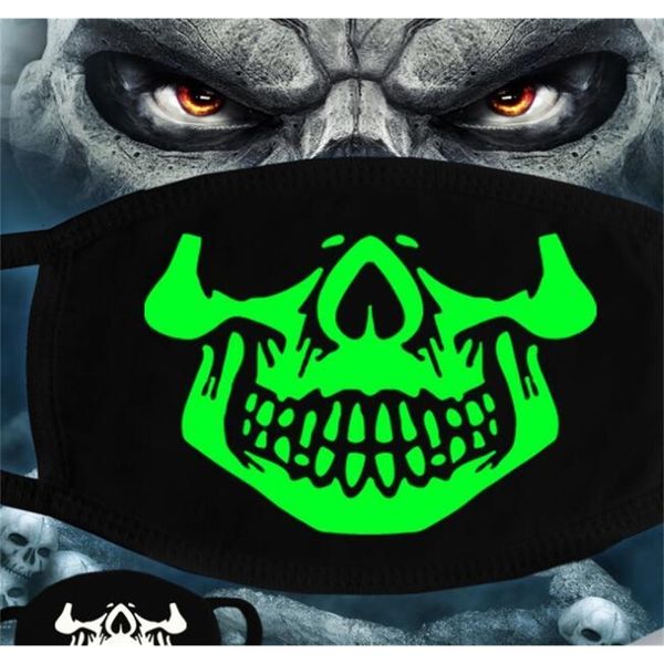 

luminous face mask halloween skeleton party masks anti dust teeth glow mouth mask dark in night skull masquerade masks cosplay gga3514-1