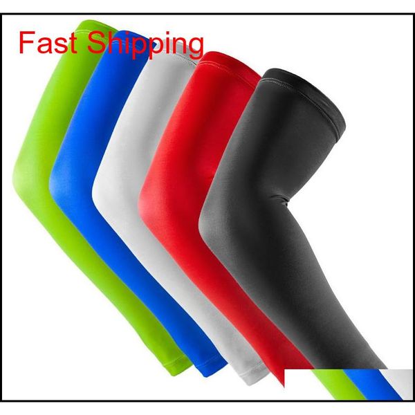 

new brand a pair sport basketball arm sleeves pads safety elbow pad solid color arm support calf compression arm sleeves sport protector 6l, Black;gray