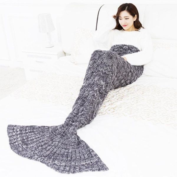 

blanket handmade knitted sleeping wrap tv sofa tail kids baby crocheted bag bedding throws bag1 blankets