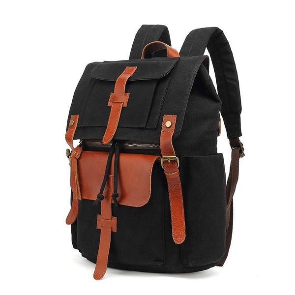 

m402 new arrive europe canvas leather backpacks mens lapdaypacks waterproof canvas rucksacks large waxed travel back packs bbyzpf