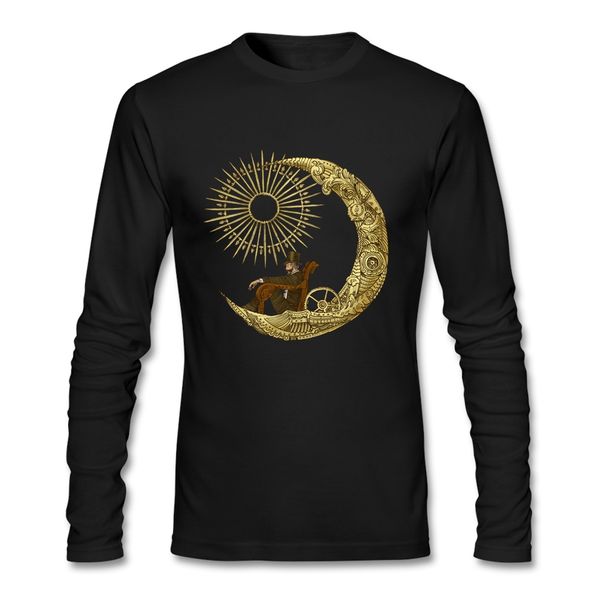 

moon steampunk travel vintage victorian at space funny printed long sleeve t shirt for male sport hooded sweatshirt hoodie