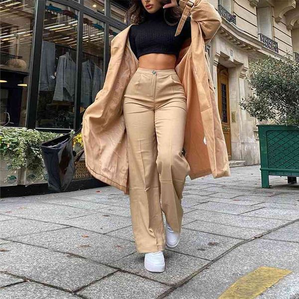 

fashion women bottoms pants solid color spring fall loose wide leg pants for woman high waist streetwear outfits, Black;white
