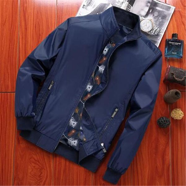 

2020 spring and autumn new jacket men's stand-up collar jacket thin casual men coat clothing outerwear1, Black;brown