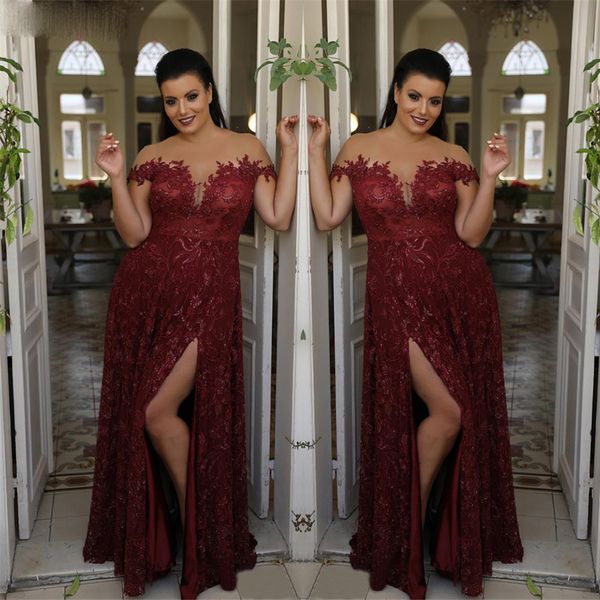 

2021 plus size red sleeveless o-neck girl formal prom party gown evening dresses a line applique illusion lace, Black