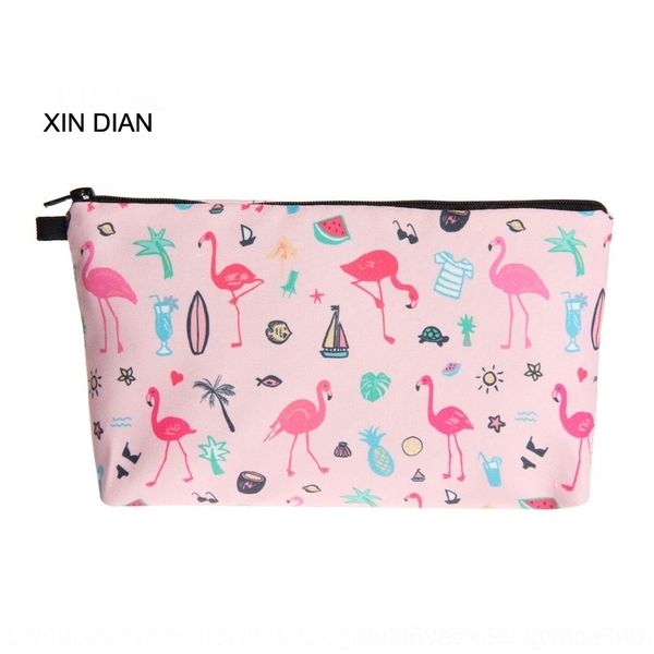 

juiev beach printed summer new portable 1qcoj cosmetic storage travel wash storage bag flamingo hand bag cosmetic