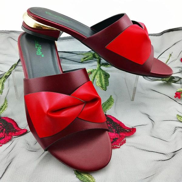 

leisure style african women shoes in wine color italian women shoes for party sandals for wedding, Black