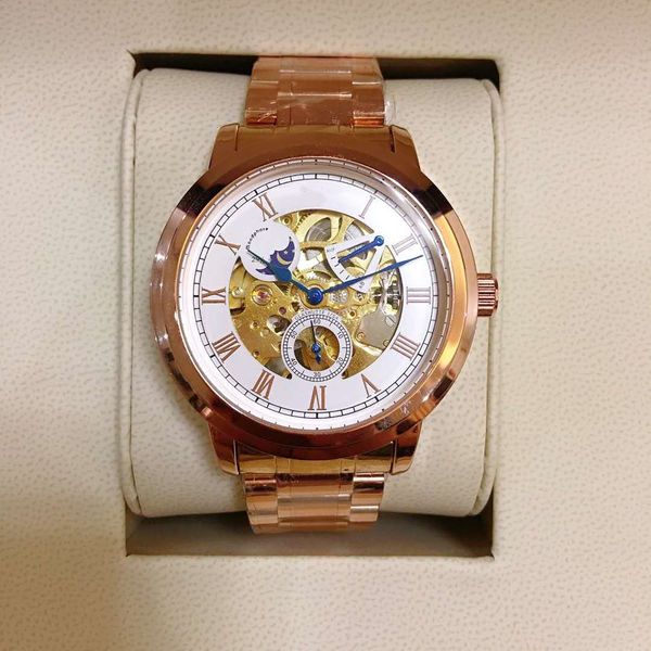 

2020 men's automatic stainless steel band business series gra watch, Slivery;brown