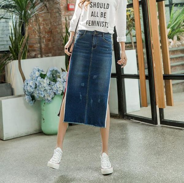 

blue light denim stretch big size slim fit fina women get out rnxy, Black