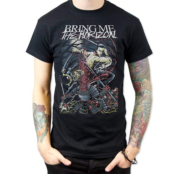 

bring me the horizon samurai black 2018 new pure short sleeves hip hop fashion hoodie designers t shirts sweatshirt