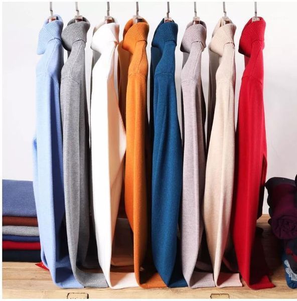

yuqianyi autumn winter men's warm turtleneck sweater fashion casual comfortable pullover thick sweater male brand1, White;black