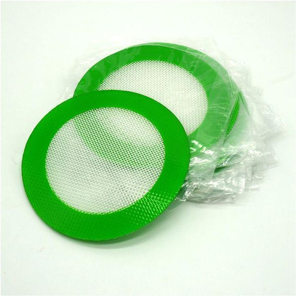 

green round shape silicone mats wax non-stick pads silicone dry herb mat food grade baking mat dabber sheets jars dab pad