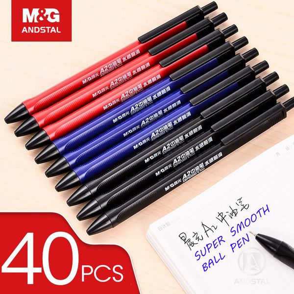 MG super suave petróleo caneta 0.7mm Andstal azul preta vermelho ballpoint ponto caneta canetas para material escolar material de escritório semi gel balpen 201111