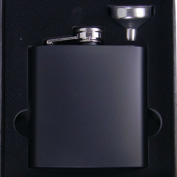 

6oz stainless steel hip flask in black gift box packing ,foam inner