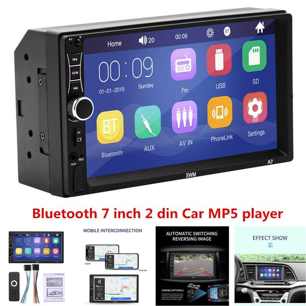 

7" bluetooth car stereo radio 2din hd mp5 touch screen ios/android mirror link