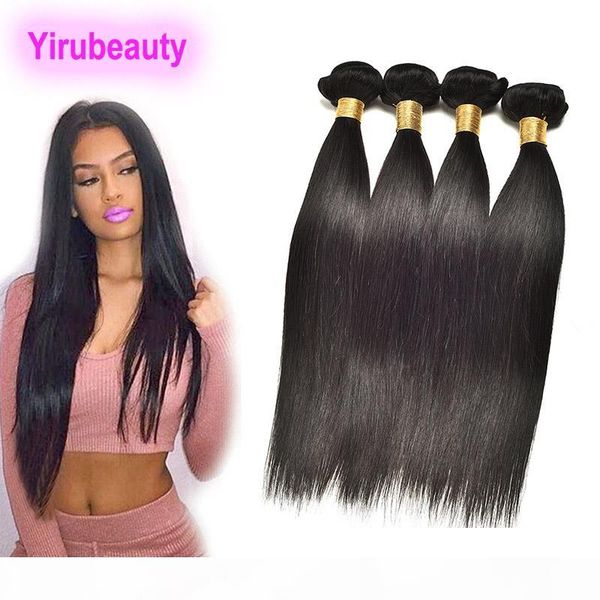 

indian virgin hair extensions 4 or 5 bundles body wave straight human hair extensions 3 bundles double wefts 8-30inch natural color, Black