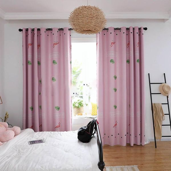 

1 шт. прекрасный розовый занавес простой северный стиль стиль занавес спальня гостиная балкон скрининг перфорированные шторы украшения дома