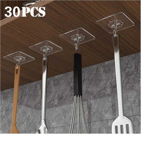 

30/20/10pcs transparent strong self adhesive door wall hangers hooks suction heavy load rack cup sucker for kitchen sqcfbz