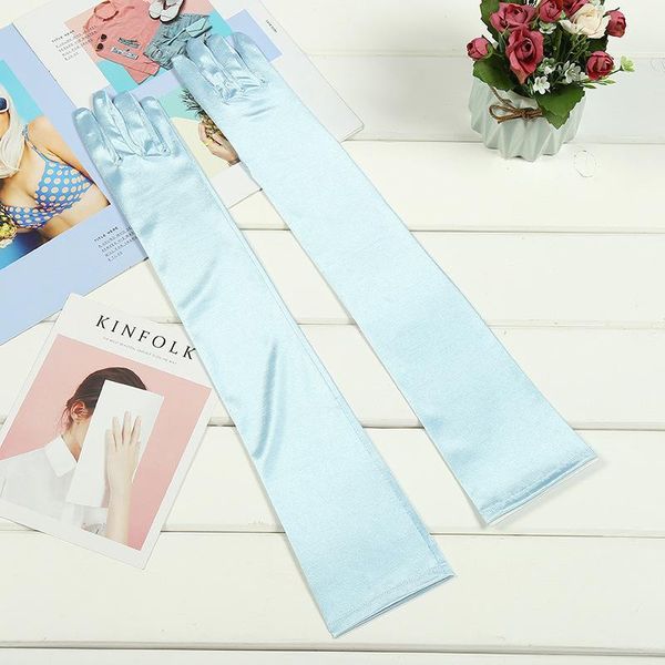 

opera length long hand gloves for wedding finger yellow purple bridal wedding gloves new arrival dance girls gloves st214 h qylgzh, White