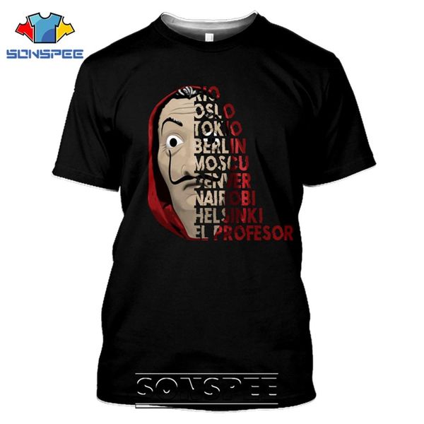 

la casa de papel tv series 3d print shirts anime comics hentai men clothing