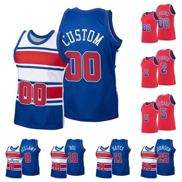 

custom michael bol manute monroe earl unseld wes howard juwan webber chris jersey, Black