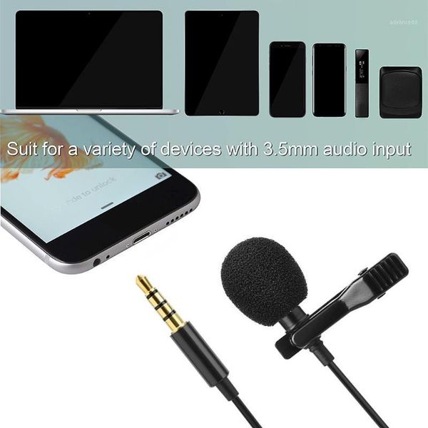 

3.5mm jack microphone lavalier lapel tie clip-on mic trrs to trs adapter set microphones usb rechargeable meeting1