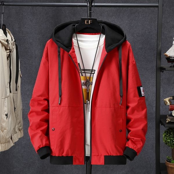 

men bomber spring autumn hooded mens pilot jacket letter embroidery coat men's jackets male outwear, Black
