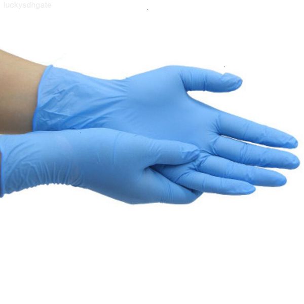 

factoryhylehousehold 10pcs/lot disposable nitrile latex garden gloves home cleaning rubber proof mitten blue rose