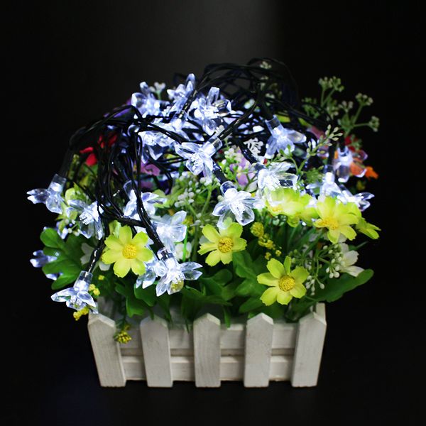 

leds 7m peach flower lamp power 50 led string fairy lights solar party garden christmas decor for outdoor