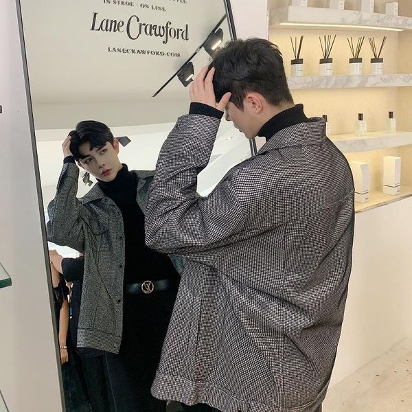 

2019 autumn and winter new korean men's european and american loose solid color casual personality jacket1, Black;brown