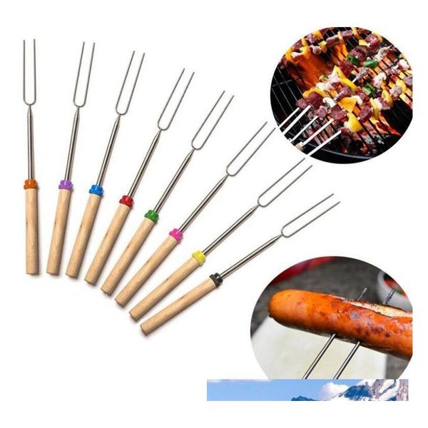 

stainless steel bbq marshmallow roasting sticks extending roaster telescoping yd0454 mnhcx