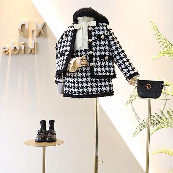 

girls clothing sets new spring girls clothes elegant children clothing plaid +dress suit 2-6y1, Red;yellow