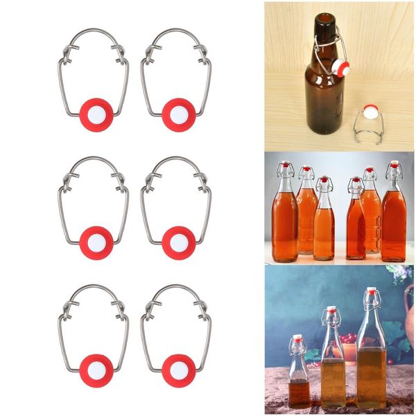 

secure 6pcs replacement glass seal caps bottles beer for swing kitchen steel stainless bbyhnj lipper
