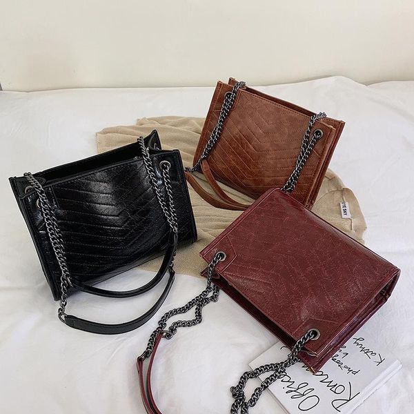 

retro packet large shoulder bag women travel bags leather pu quailty bag luxury handbags women bags designer casual tote chains