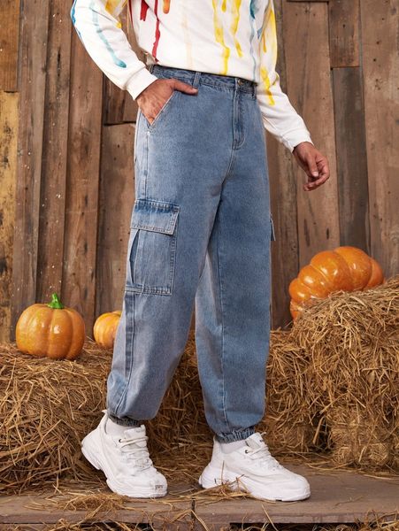 

men slant pocket jogger jeans r4xu#, Blue
