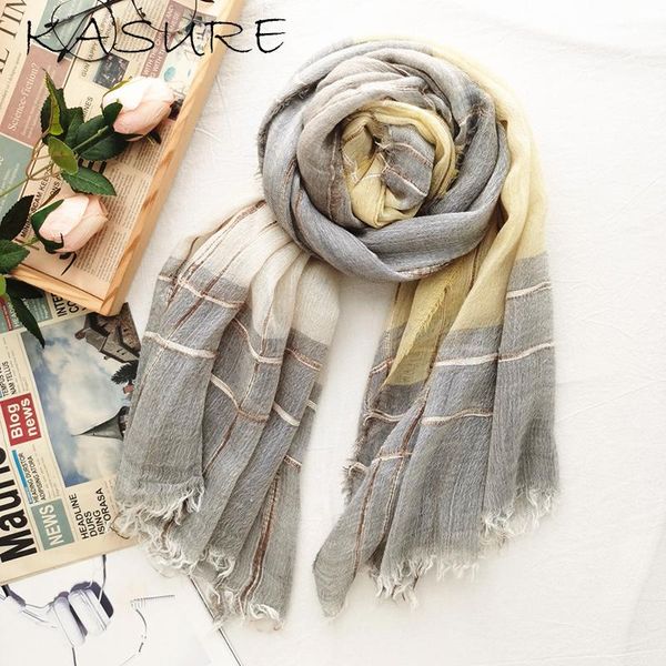 

kasure wholesale brand winter scarf men women soft cotton tassel bufandas cachecol strip plaid woven cashmere big size scarf, Blue;gray