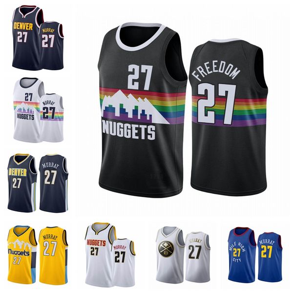 

дент самородки мужские джамал мюррей 2019-20 город нба черный баскетбол джерси, Black